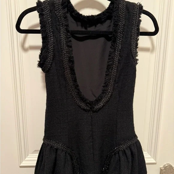Self Portrait Black Bouclé Sleeveless Midi Dress US2 | Elegant NWOT - Picture 5 of 7